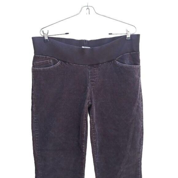Y2K Duo Maternity pants corduroy low rise elastic waist stretch straight brown S - Picture 4 of 8